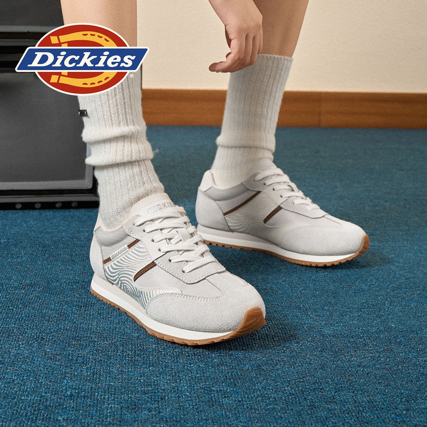 Dickies德训鞋女2025新款秋冬内增高阿甘鞋软底不累脚运动休闲鞋