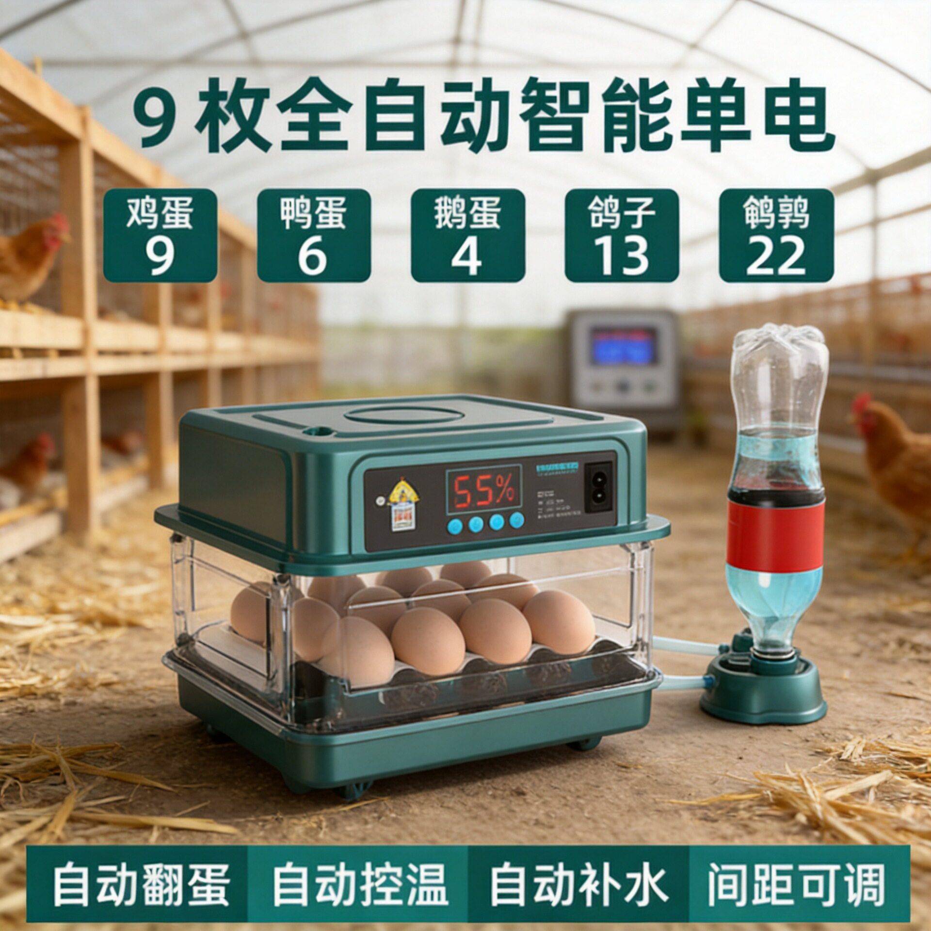 全自动孵化机鸭鹅孵化器智能小型家用鸡苗孵化箱鸽子鹦鹉孵蛋器