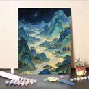 数字油画风景治愈系古风山水diy手工填色治愈解压高颜值客厅画