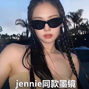 jennie同款Y2K猫眼发箍墨镜女高级感gm新防晒太阳镜偏光开车圆脸