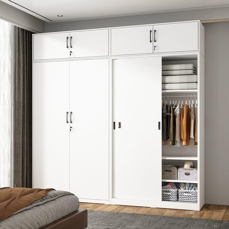 更衣柜钢制工厂员工铁皮柜带锁推拉门宿舍储物柜收纳换衣柜文件柜