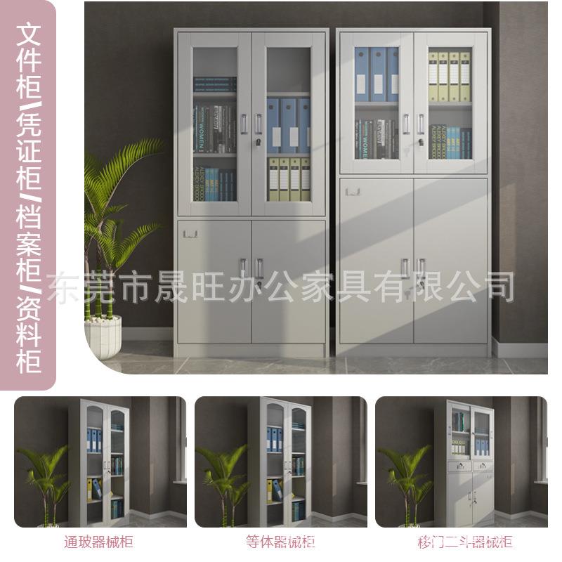 文件柜档案柜钢制办公室财务资料柜带锁凭证矮柜合同存放玻璃柜