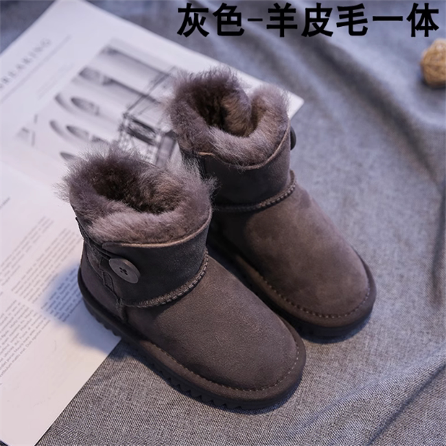 羊皮毛一体儿童雪地靴女男童婴儿棉鞋2025新款冬季防水防滑软底靴