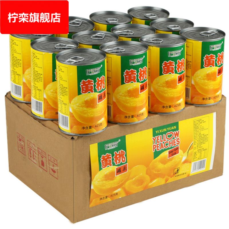 黄桃罐头整箱12罐装*425克烘焙砀山特产新鲜糖水水果罐头