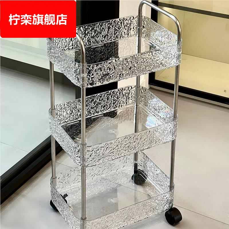 小推车置物架家用客厅零食厨房浴室卧室移动收纳架卫生间落地架子