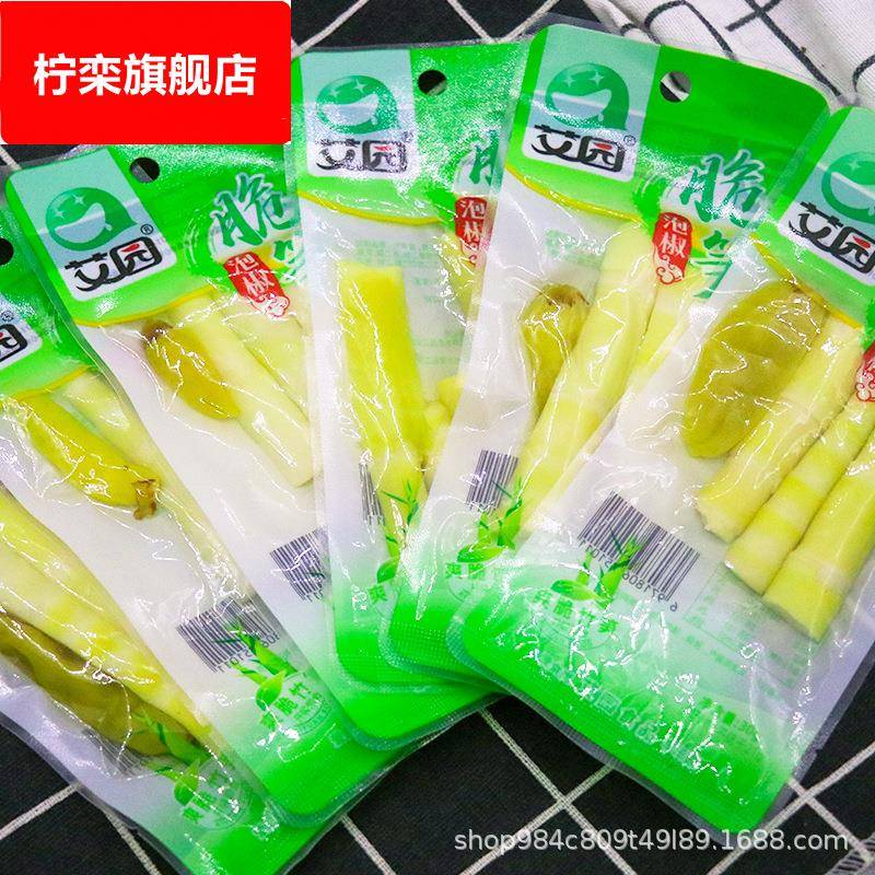 艾园泡椒脆笋片酸辣四川重庆风味0脂艾园尖尖笋办公室同款零食