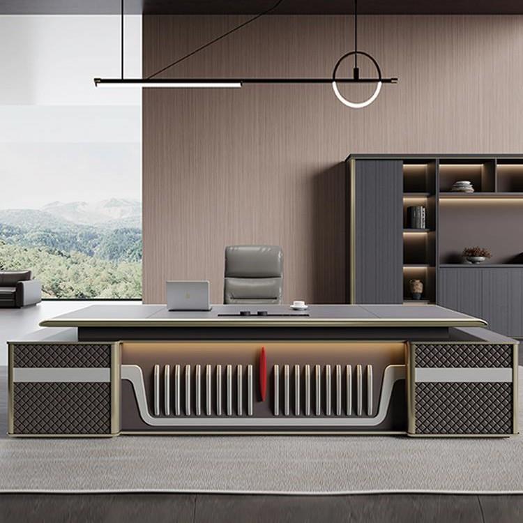 老板桌办公桌椅组合总裁桌简约商用经理桌大班台文件柜椅组合