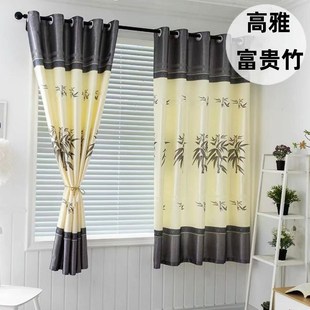 窗i帘成品卧室宿舍客厅阳台飘窗短帘半遮光窗帘布 简约现代短款