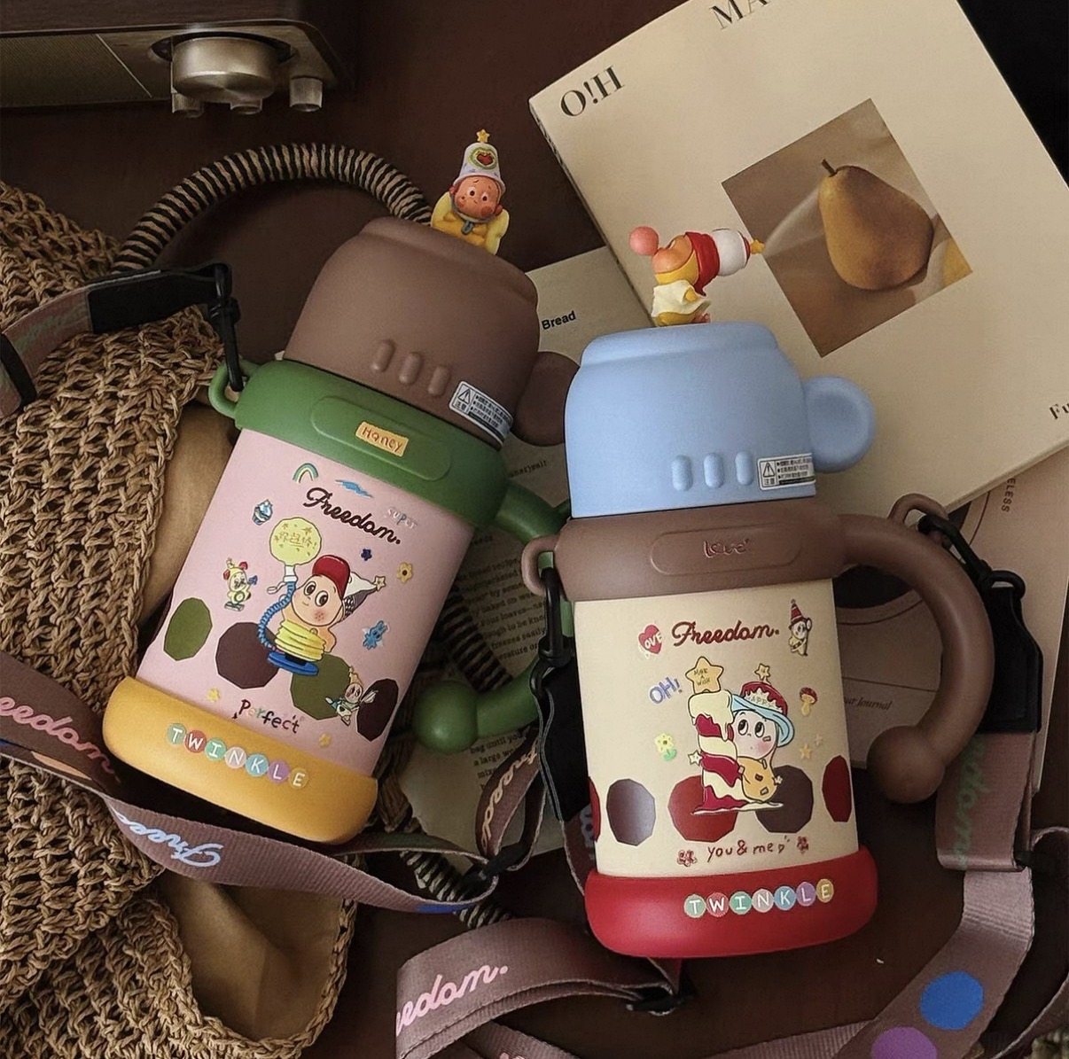 星星人吸管保温杯高颜值女士学生儿童背带便携不锈钢泡茶喝水杯子,餐饮具,保冷/保温杯,淘宝优惠券,粉丝福利购,淘宝优惠卷