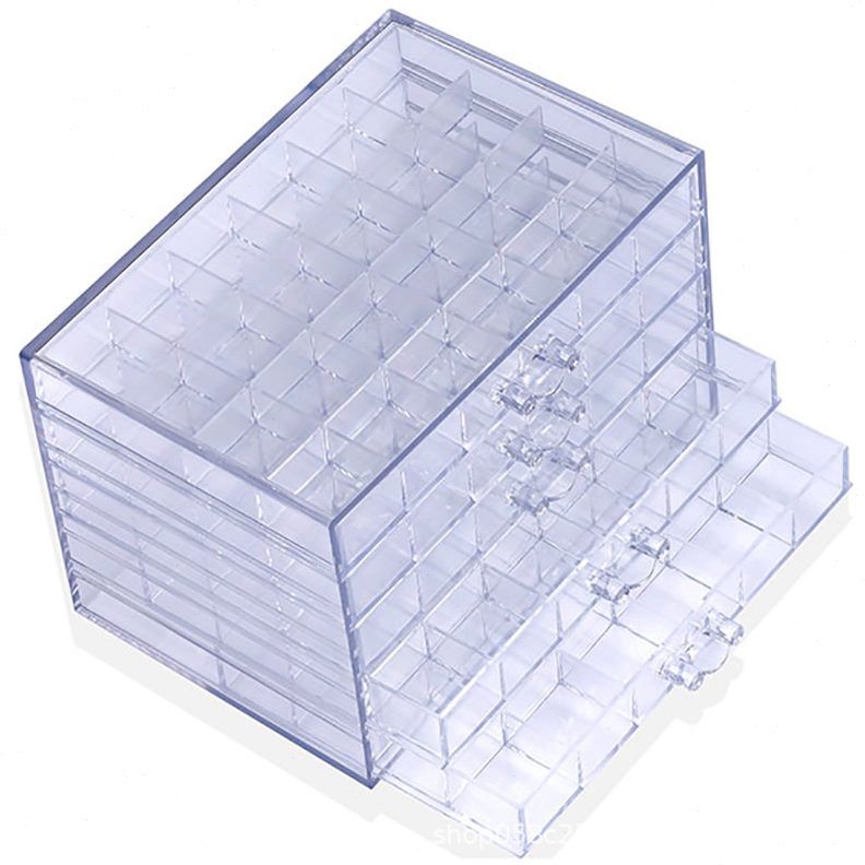 美甲收纳盒饰品盒首饰盒多功能杂物多格透明抽屉式桌面收纳整理盒