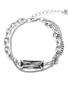 黑皓石缠绕手链男潮轻奢小众个性配饰冷淡风男女日韩嘻哈高级饰品