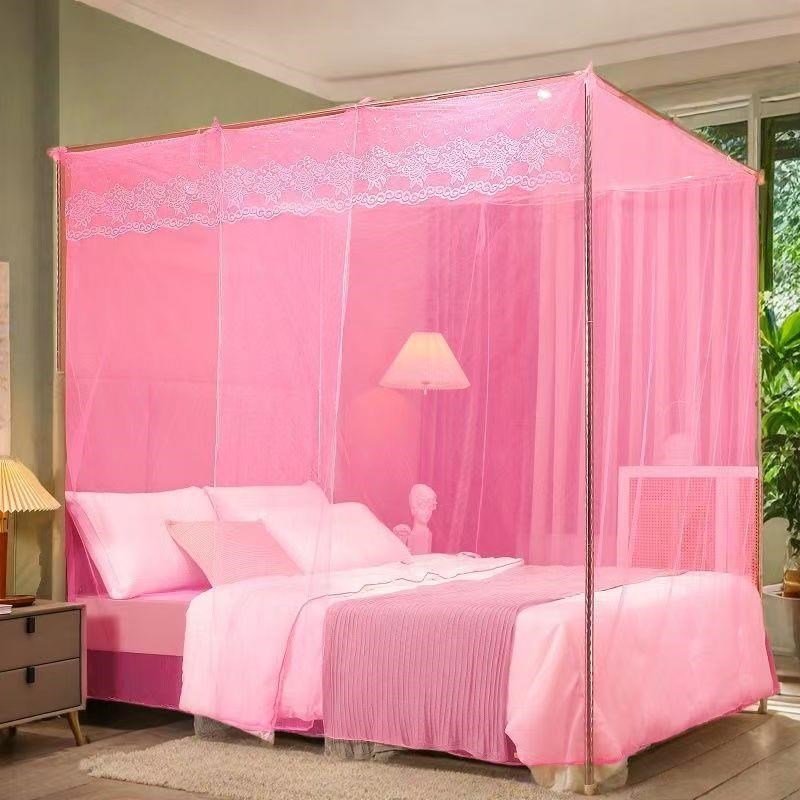 新款纹蚊帐家用单开门1.8X2米双人床支架老式1.2M单人公主风1.5米