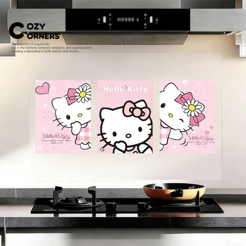 Hellokitty凯蒂猫厨房防油贴纸静电防水防火耐高温灶台瓷砖专用膜