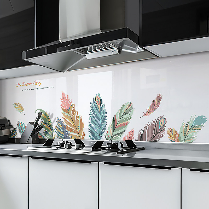 厨房防油贴灶台瓷砖装饰自粘墙纸