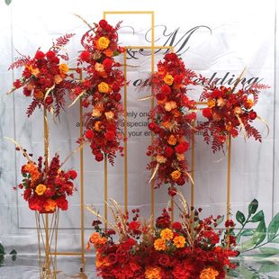 婚礼芒挂花条盆花成品路引花花艺花堂点 背景排套草系绢花花花新款