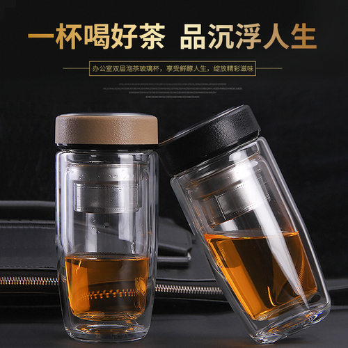 创意商务鹅蛋杯双层玻璃杯隔热