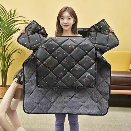 HT-电动车挡风秋冬防晒挡风罩加绒电瓶车骑行加厚防风罩