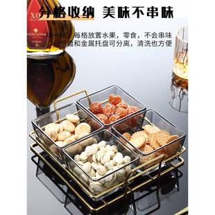 小吃碟子水果盘餐厅商用家用收纳竹木托盘带盖零食盘茶几茶点盘