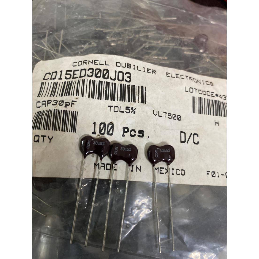 CD15ED300J03 500V 30PF可代33PF CDM银云母电容器