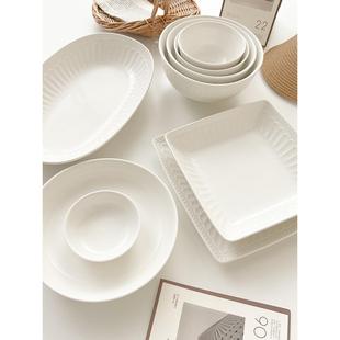 家用汤碗饭碗面碗米饭盘子菜盘时尚 陶瓷碗碟盘餐具套装 乔迁新居具