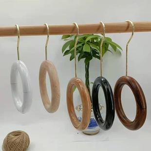 店专用木质圆形挂衣撑围巾架圆环带磁木圈丝巾展示架 榉木衣架服装