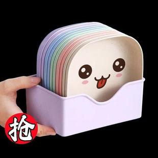 餐桌小麦秸秆 吐骨碟家用骨碟骨头碟创意塑料菜碟小盘子带底座日式