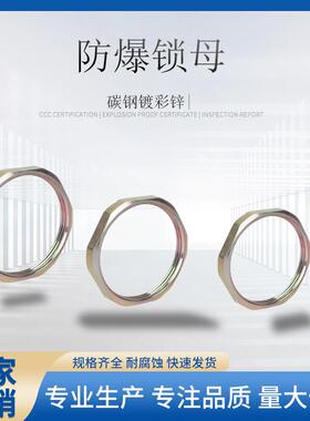 防爆锁紧螺母4分6分六角螺母DN15DN20DN25薄螺母1寸1.2寸固定螺母