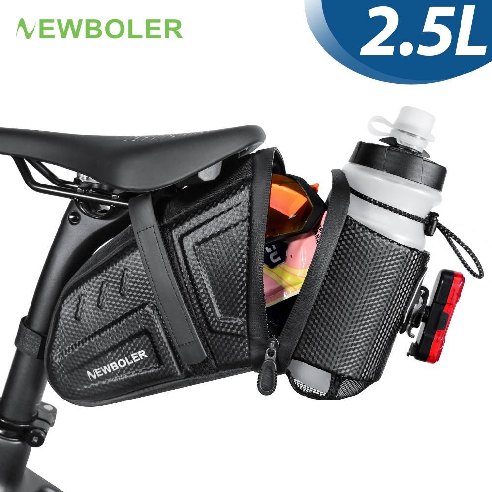 NEWBOLER自行车尾包带水壶袋2.5L鞍座包EVA硬壳公路车山地车尾包