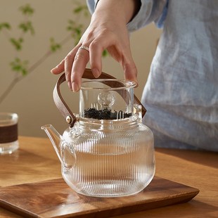 泡茶2023新款 茶壶煮茶高硼硅玻璃茶具套装 电陶Q炉家用围炉茶水分