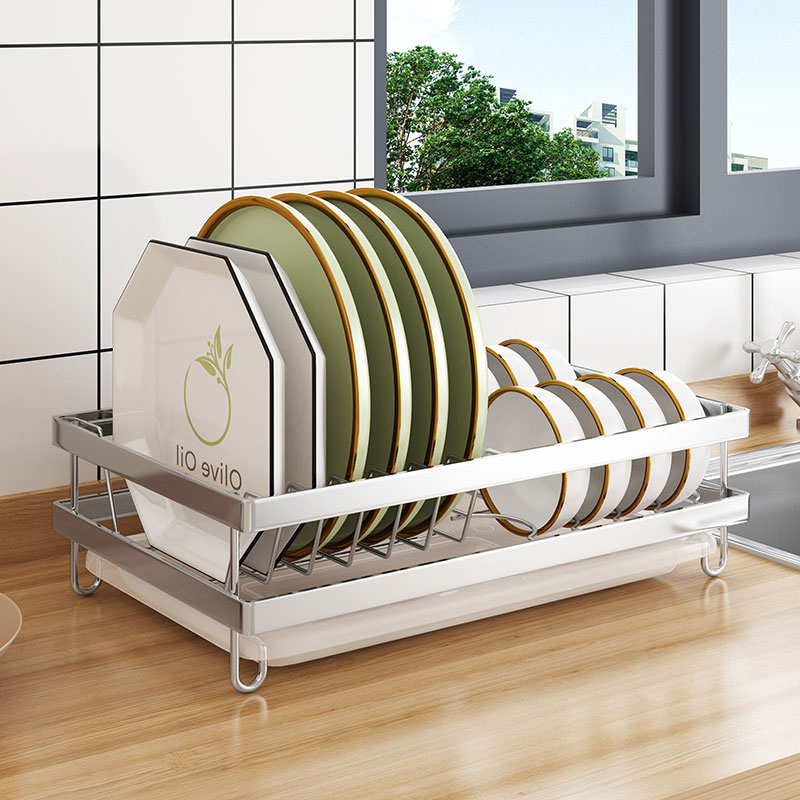 厨房碗碟架沥水架j304不锈钢单层碗架沥水架家用厨房放碗盘收纳架
