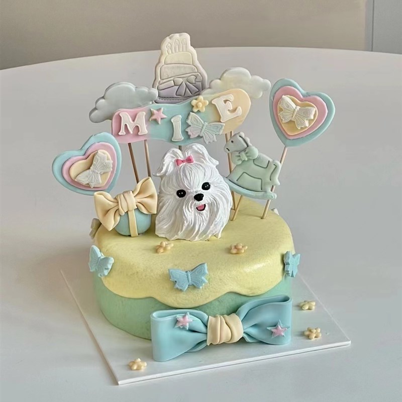 宠物生日蛋糕g 狗狗猫咪定制头像插件生日蛋糕 可接急