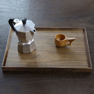 果 木质餐具托盘家用放m茶杯实木茶盘水杯收纳盘子简约长方形日式