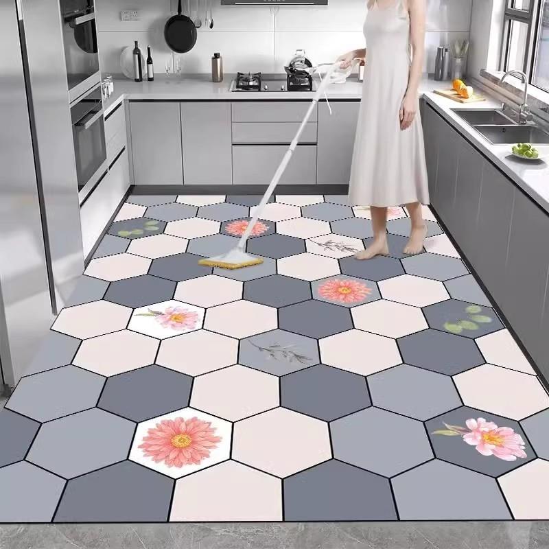 新款矽藻泥厨房地垫防滑防油可擦免洗吸水防水地毯耐脏脚垫子门口