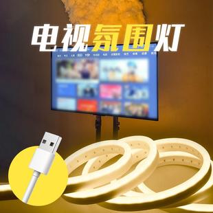 电视氛围灯背景灯带USB补光柜剧电竞房间装 饰卧室黄光led插座硅胶