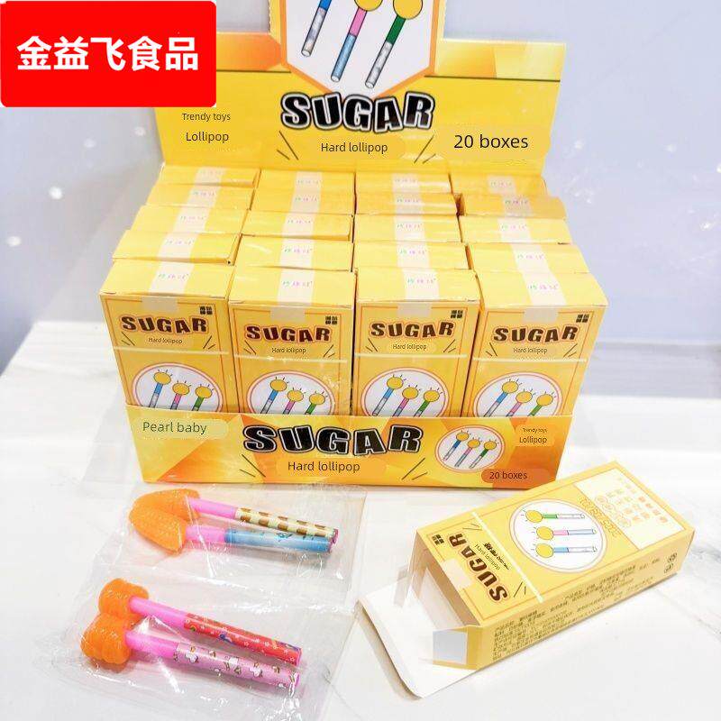 网红爆款创意彩杆棒棒糖趣味校园学生水果糖果休闲便宜搞笑零食