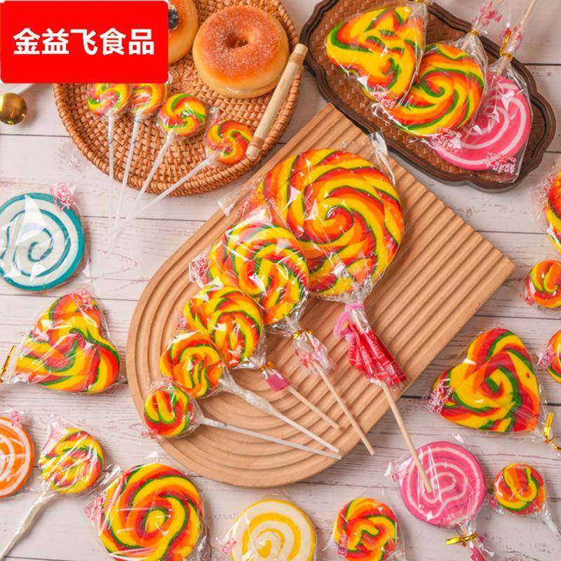 网红七彩波板糖功夫棒棒糖日式爱心高颜值创意儿童节日礼物糖果