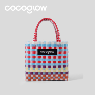 cocoglow冰淇淋系列菜篮子女士手提包手工编织包泰国小众女度假包