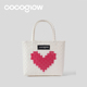 管乐同款 cocoglow爱心系列菜篮子手工编织包女士手提包度假包