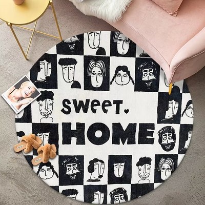 潮流圆形皮革地垫可擦洗免洗PVC防水防油防滑电脑椅学习椅转椅垫