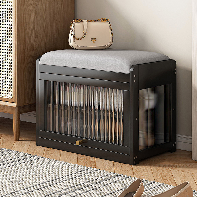 实木换鞋凳家用入户穿鞋凳门口坐凳一体鞋柜玄关进门简易软包凳子