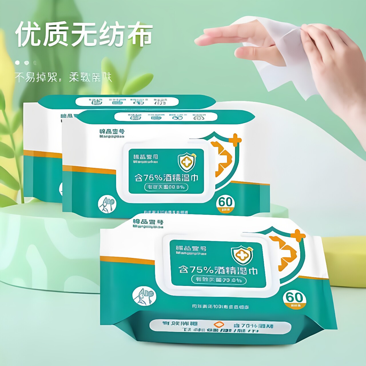 家庭装大包实用含75度酒精湿巾办公家用卫生清洁擦物专用湿巾
