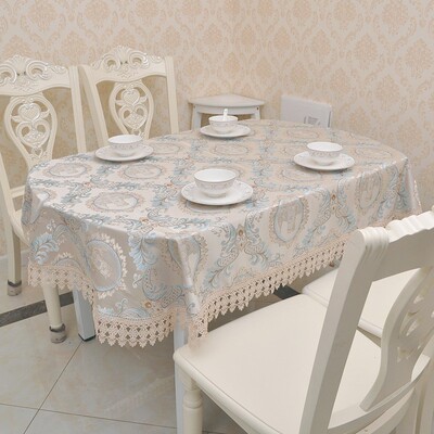 长椭圆形桌布餐桌布布艺棉麻家用小清新欧式伸缩折叠桌椭圆形桌布