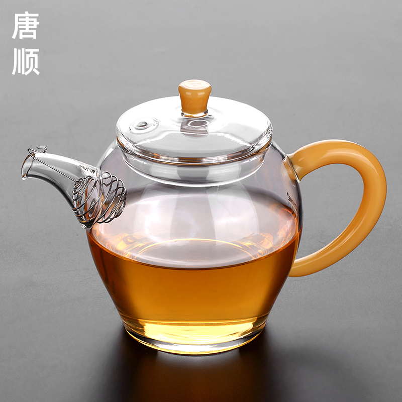 唐顺茶壶玻璃过滤小号迷你单个透明泡茶壶耐高温加厚功夫茶冲茶器