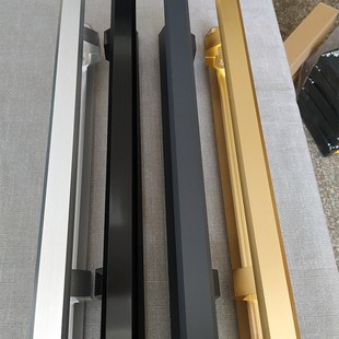 加厚玻璃门把手黑色木门拉手明装肯德基大门铝氧化拉手扶手可定做