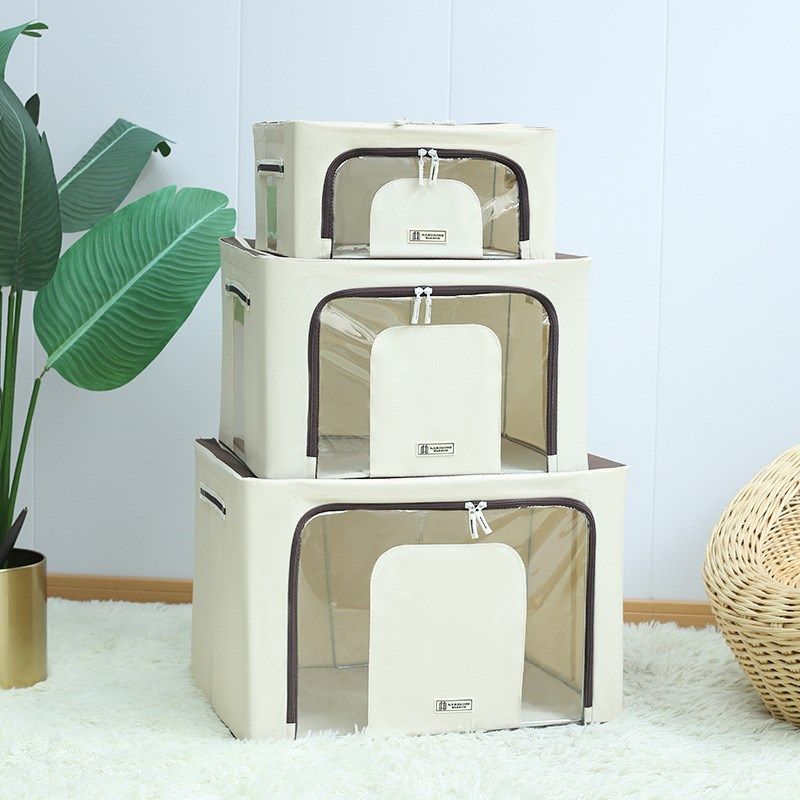 商诺新款透明回窗牛津布收纳箱防水防潮 衣物棉被家用整理箱大号,收纳整理,收纳箱,淘宝优惠券,粉丝福利购,淘宝优惠卷