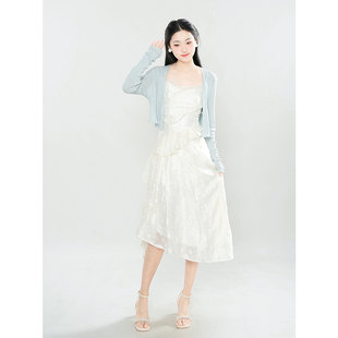 收腰显瘦气质仙女长裙子套装 吊带连衣裙子女夏季 韩系甜美法式 时尚