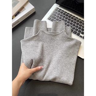 小众设计感毛衣女秋冬内搭加厚2026新款韩版百搭半高领打底衫外穿