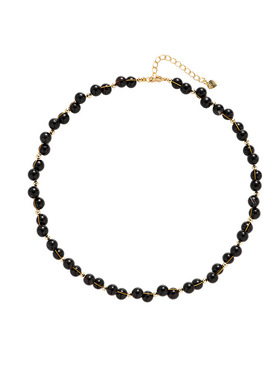 鱼头星星锁骨链时尚小众饰品手工编织女生短款轻奢黑玛瑙项链礼物