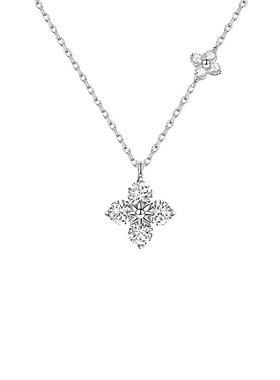 鱼头星星百搭锁骨链镶钻S925四叶草项链女生轻奢感吊坠表白礼物