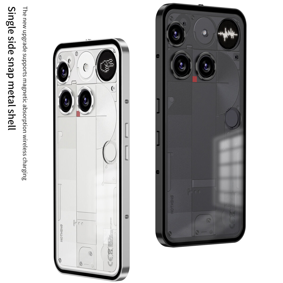 适用于nothing phone3弹扣二合一金属边框手机壳磨砂背板设计保护套